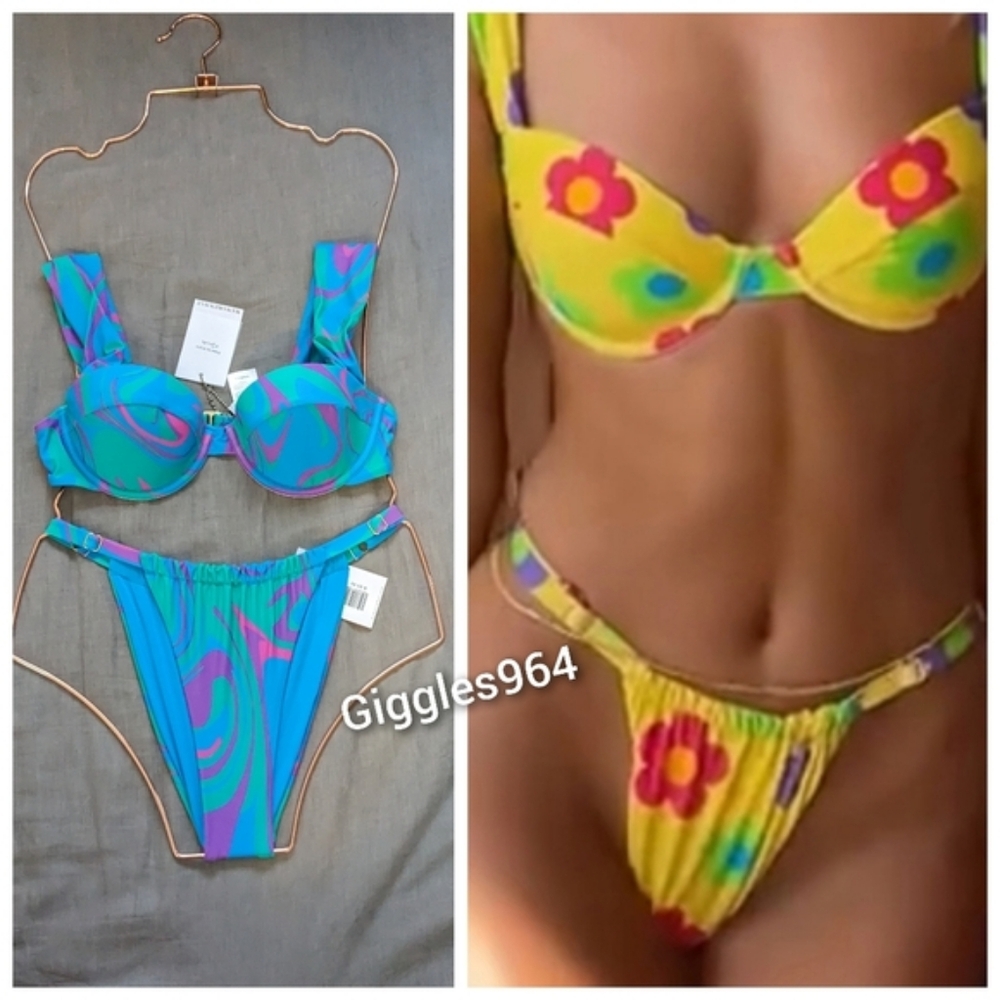 WeWoreWhat Claudia Top Ruched String Bottom Bikini
